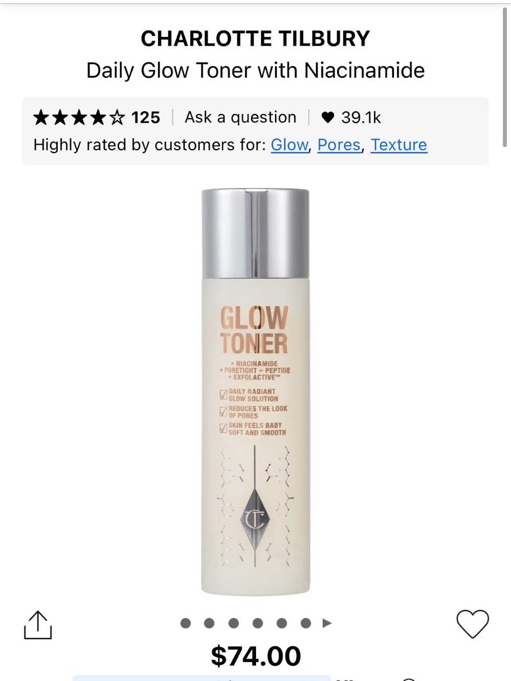 Charlotte Tilbury Glow Toner 150ml